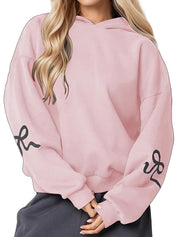 Bowknot Print Loose Sweatshirts
