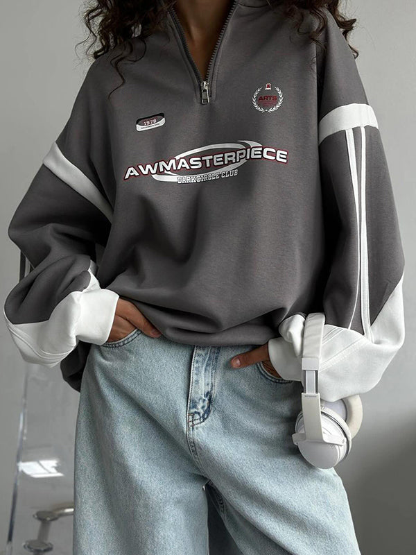 Street Print Pullover Sweatshirts