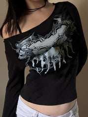 Retro-Printed Top Long Sleeve