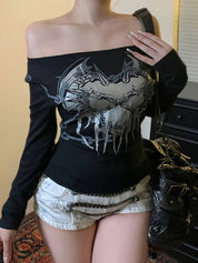 Retro-Printed Top Long Sleeve