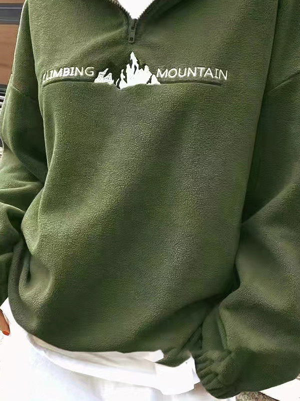 Half-Zip Shearling Hoodie Sweatshirts