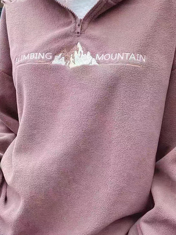 Half-Zip Shearling Hoodie Sweatshirts