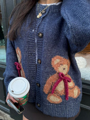 Bear Bow Print Sweaters