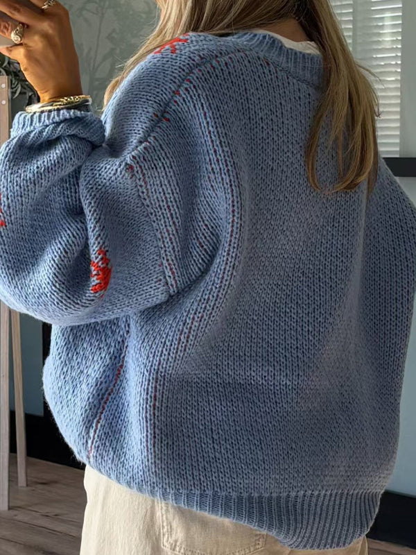 Chunky Martin Boots Printed Sweaters