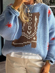 Chunky Martin Boots Printed Sweaters