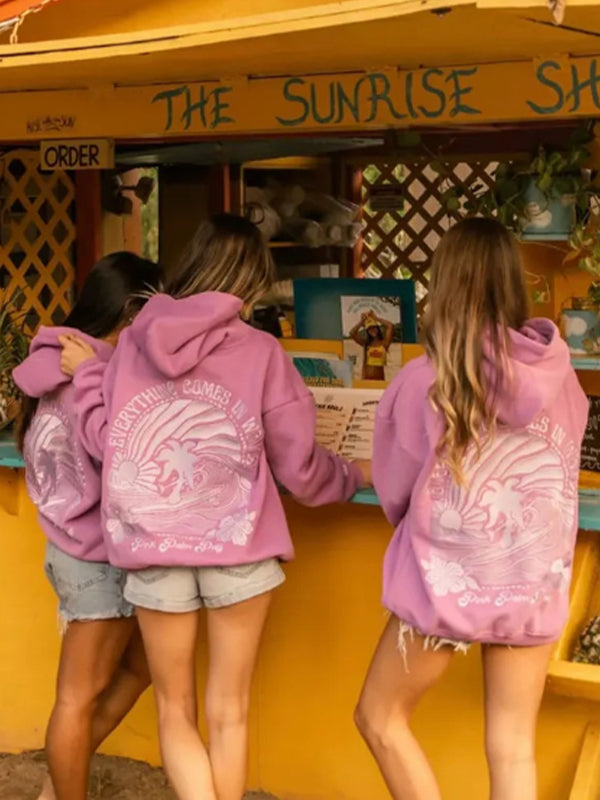 Ocean Wave Print Sweatshirts