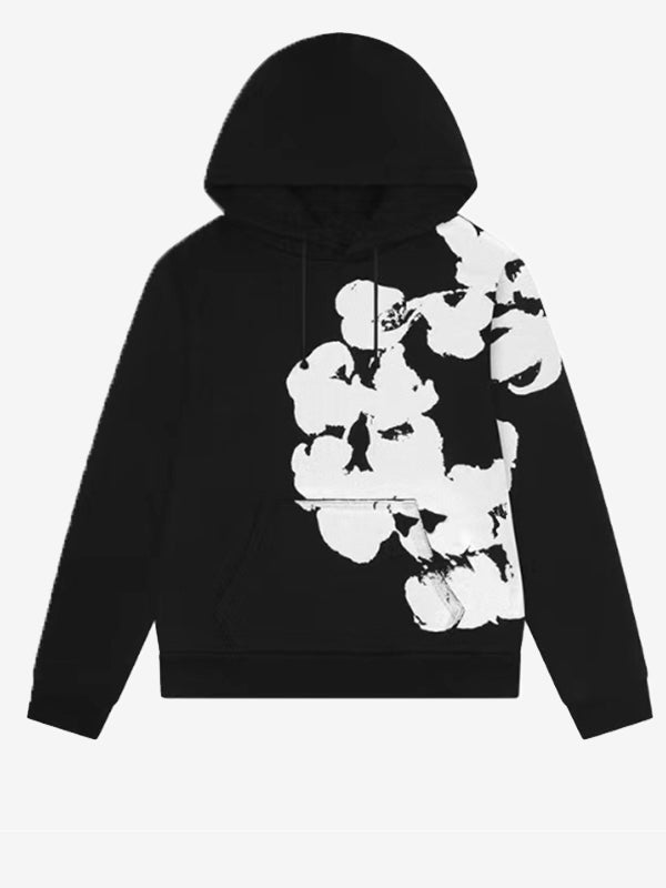 Abstract Floral Print Sweatshirts