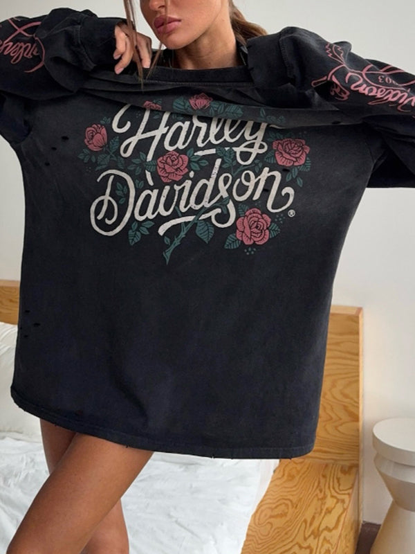 Retro-Printed Top Long Sleeve