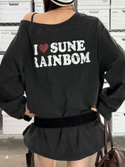 Retro-Printed Top  Long Sleeve