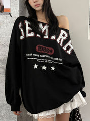 Retro-Printed Top  Long Sleeve