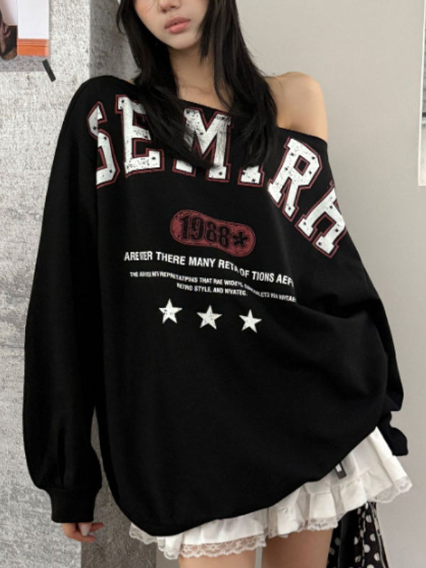 Retro-Printed Top  Long Sleeve