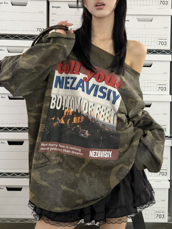 Retro-Printed Top Long Sleeve