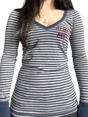 Striped Print Slim-Fit Top Long Sleeve