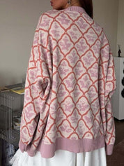 Diamond-Patterned Loose-Fit Sweater