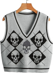 Halloween Skull Sweater Vest