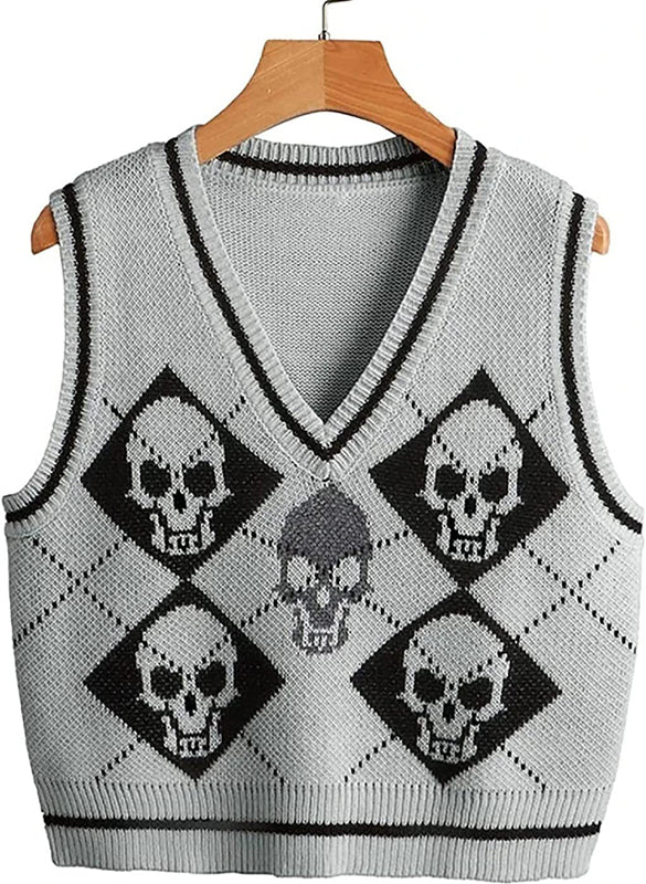 Halloween Skull Sweater Vest