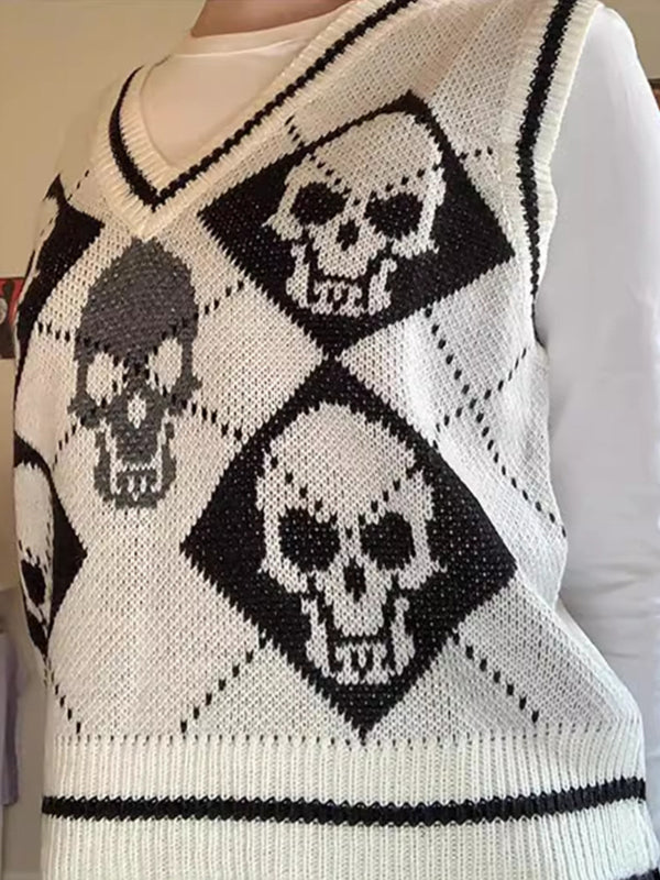 Halloween Skull Sweater Vest