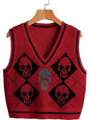 Halloween Skull Sweater Vest