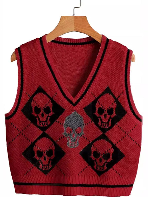 Halloween Skull Sweater Vest