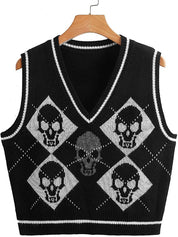 Halloween Skull Sweater Vest