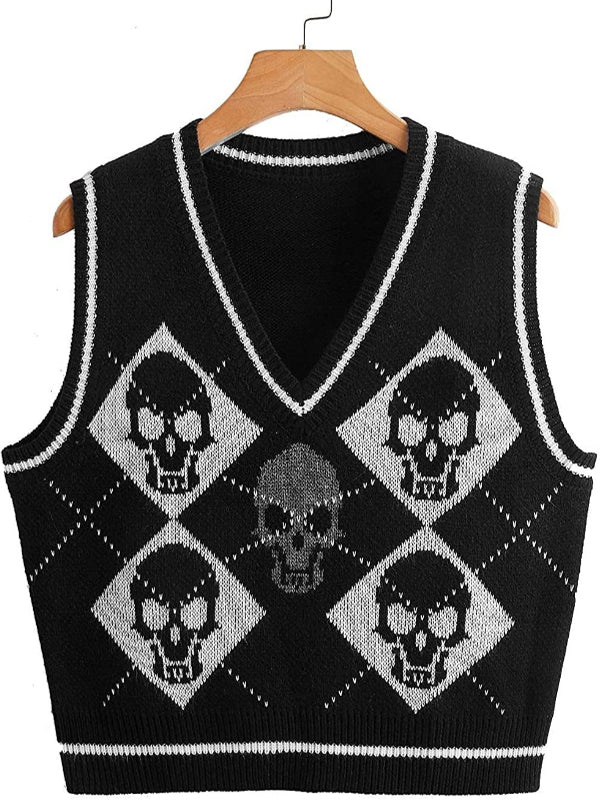 Halloween Skull Sweater Vest
