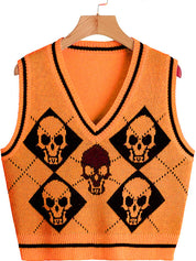 Halloween Skull Sweater Vest