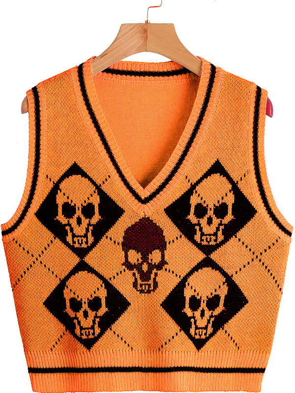 Halloween Skull Sweater Vest
