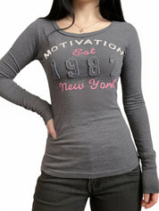 Retro-Printed Top Long Sleeve