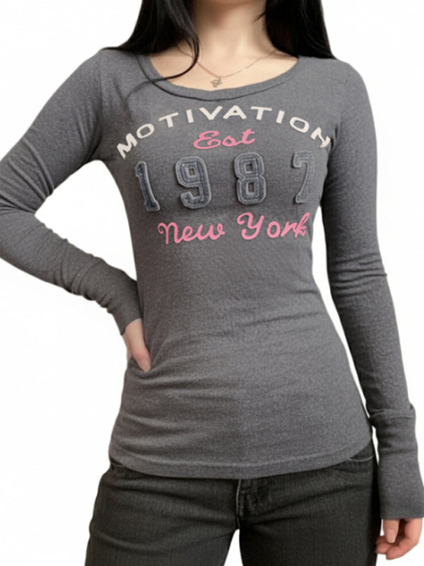 Retro-Printed Top Long Sleeve