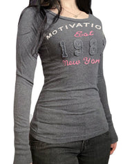 Retro-Printed Top Long Sleeve