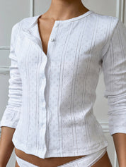 Textured Jacquard Cardigan Long Sleeve