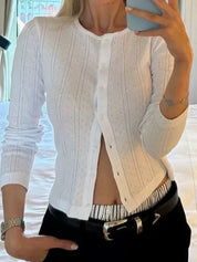 Textured Jacquard Cardigan Long Sleeve