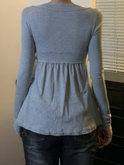 Square-Neck Loose-Fit T-Shirt Long Sleeve