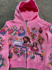 Retro Abstract Print Sweatshirt