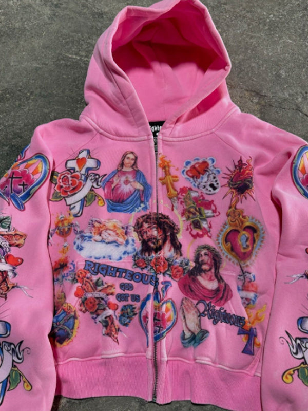 Retro Abstract Print Sweatshirt