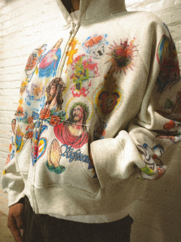 Retro Abstract Print Sweatshirt