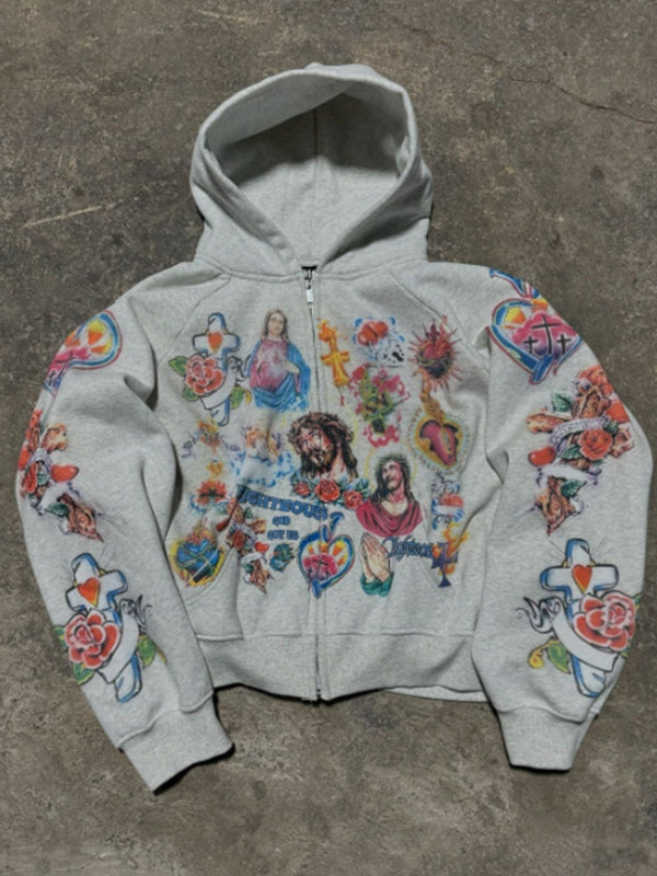 Retro Abstract Print Sweatshirt