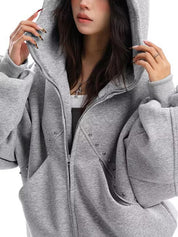 Pitbull Print Zipper Hoodie Jacket