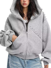 Pitbull Print Zipper Hoodie Jacket