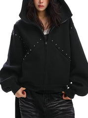 Pitbull Print Zipper Hoodie Jacket