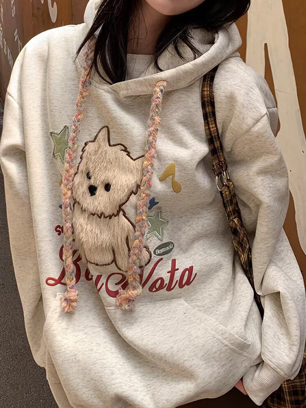 Music Puppy Print Hoodie Sweatshirts