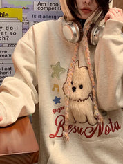 Music Puppy Print Hoodie Sweatshirts