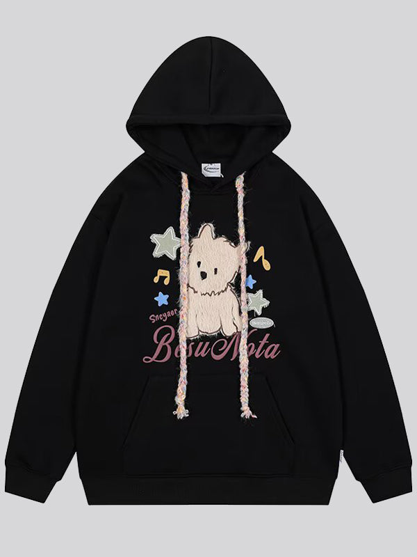 Music Puppy Print Hoodie Sweatshirts