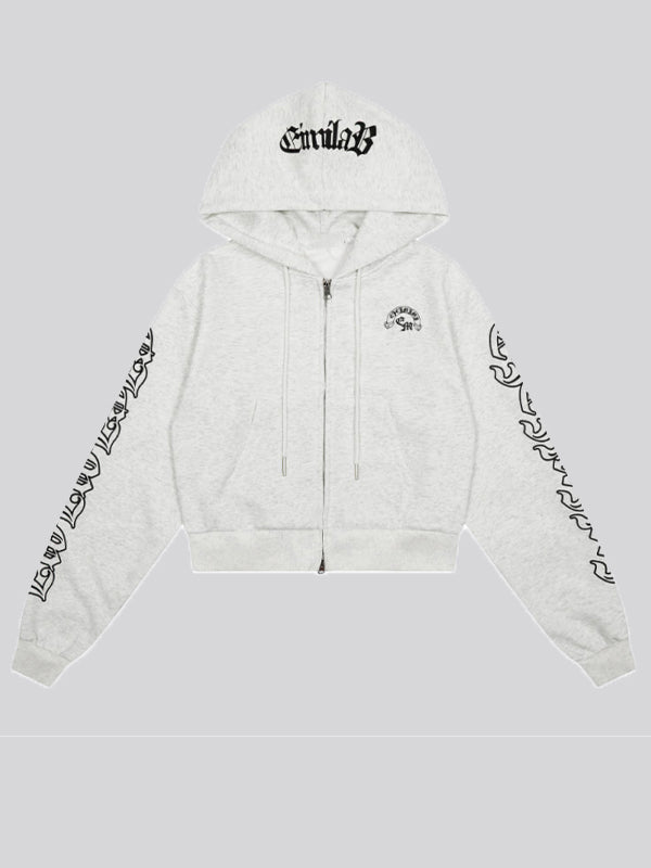 Retro Cross Letter Print Hoodie Sweatshirts