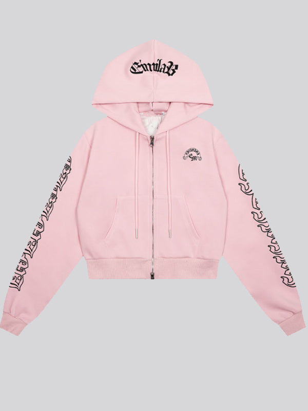 Retro Cross Letter Print Hoodie Sweatshirts