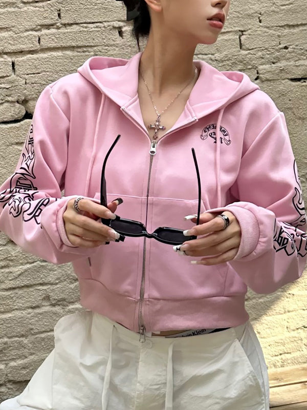 Retro Cross Letter Print Hoodie Sweatshirts