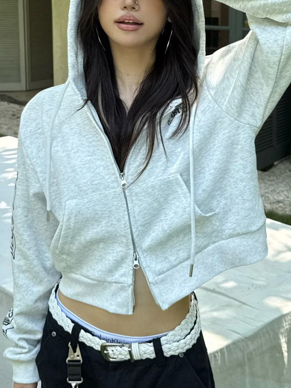 Retro Cross Letter Print Hoodie Sweatshirts