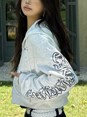 Retro Cross Letter Print Hoodie Sweatshirts