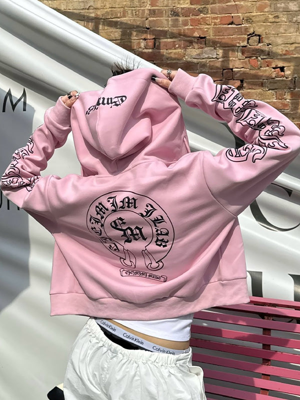 Retro Cross Letter Print Hoodie Sweatshirts