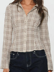 Retro Check Slim Fit Shirt Long Sleeves